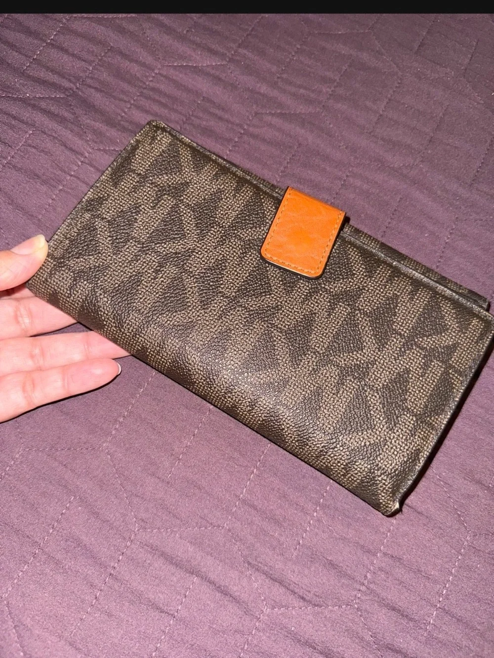 Michael Kors Black Pebbled Leather MK Logo Card Holder